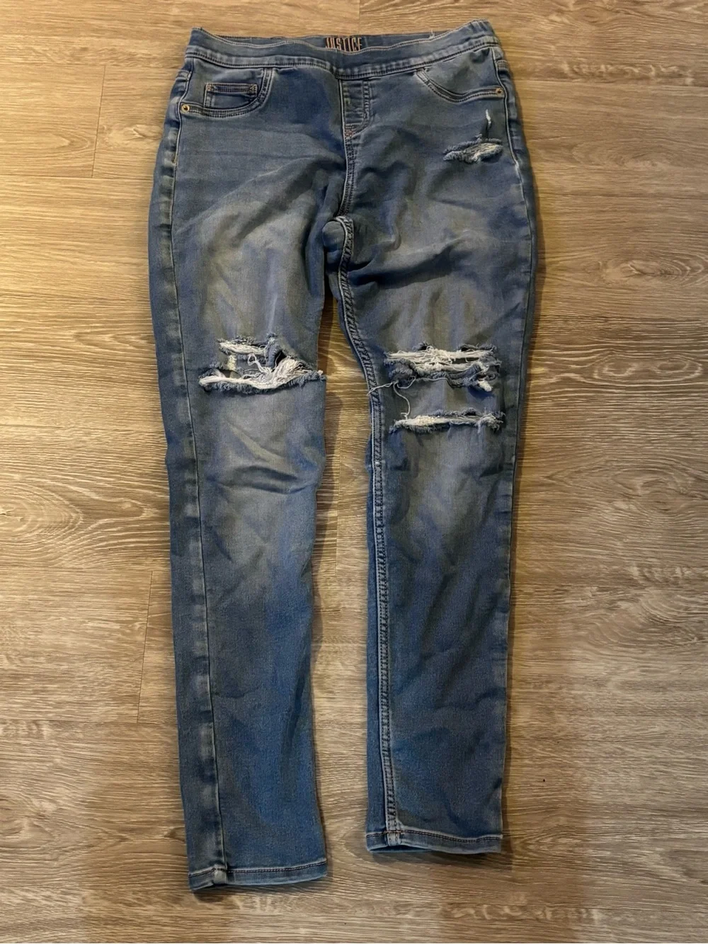 Girls Justice  Distressed Pull On Jeggings Sz 18
